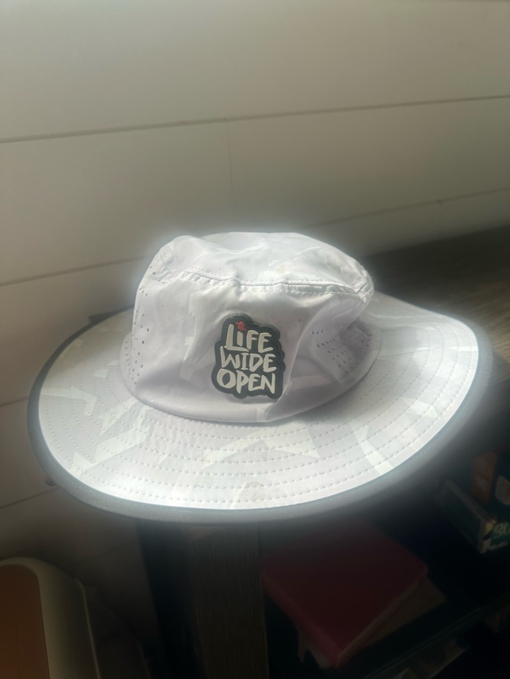 Life Wide Open White Sun Bucket Hat